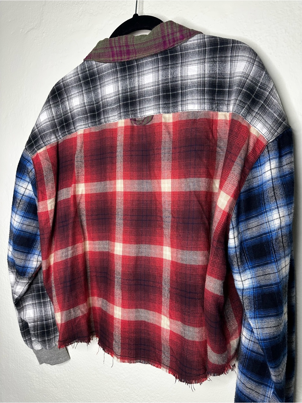 BDG Plaid Oversized High-Low Button Front Top - Picture 6 of 6